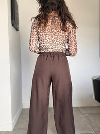Pantalon asymétrique marron MYRIAM