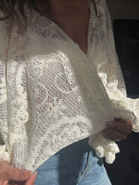 Pull dentelle NOÉ blanc