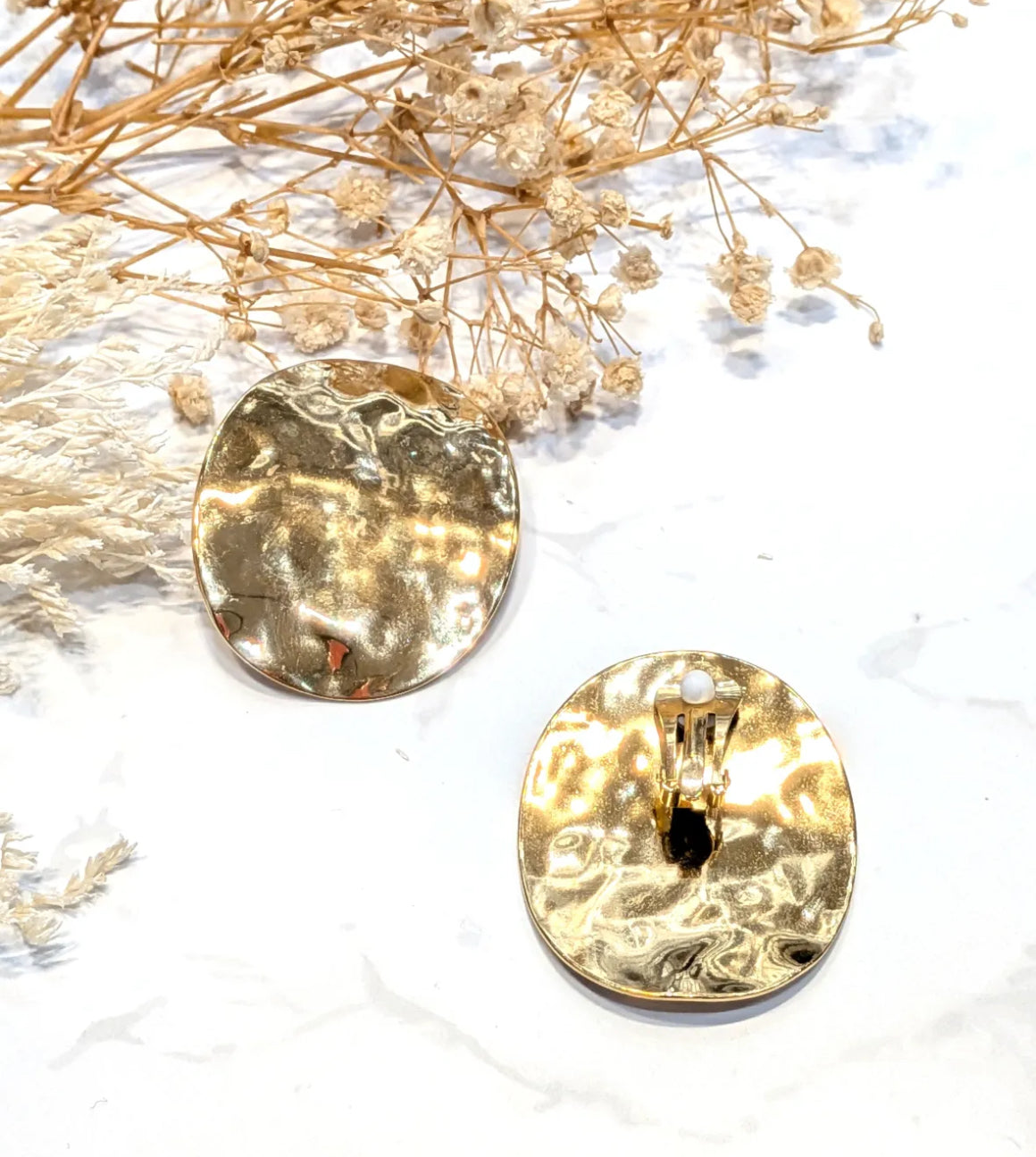 Boucle d'oreille à pince bouclier en acier inoxydable