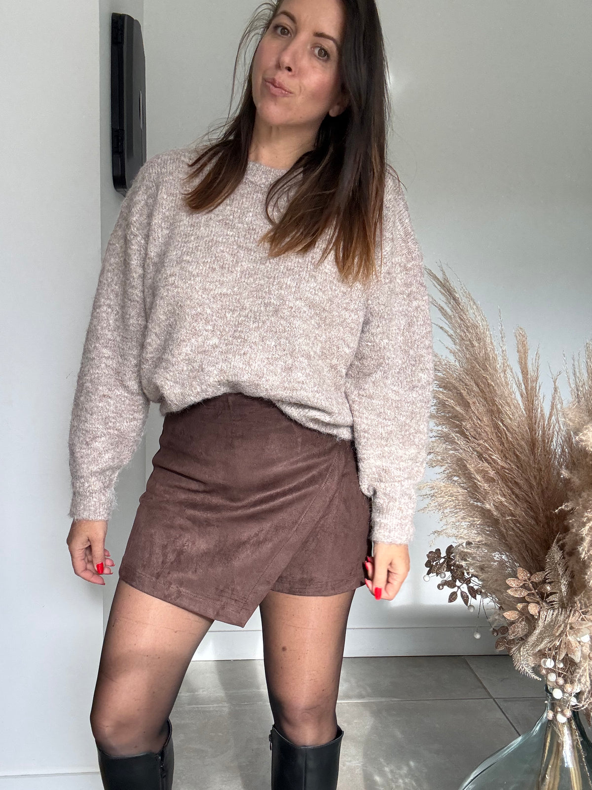 Pull taupe CARO