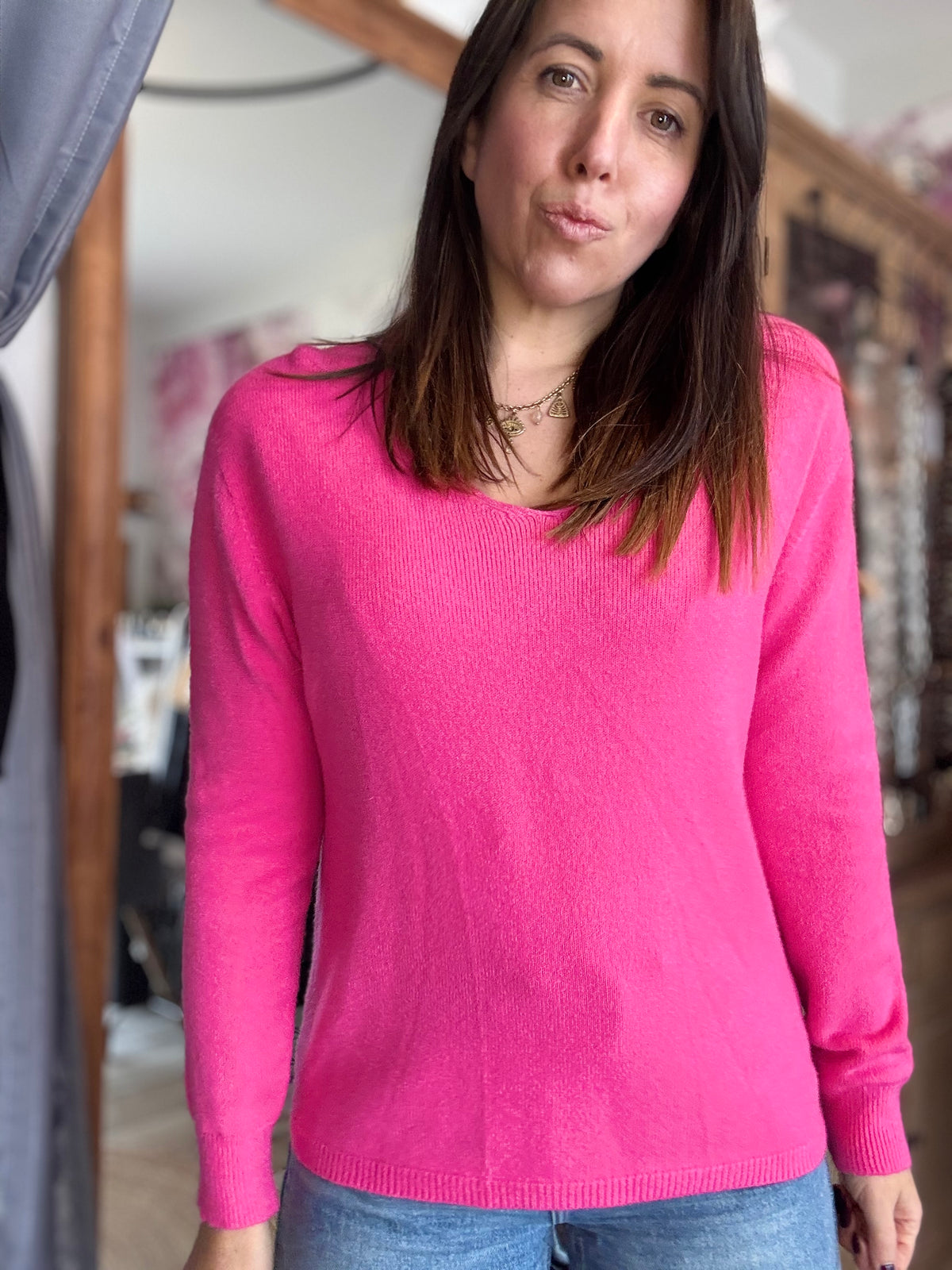 Pull rose fushia TOM