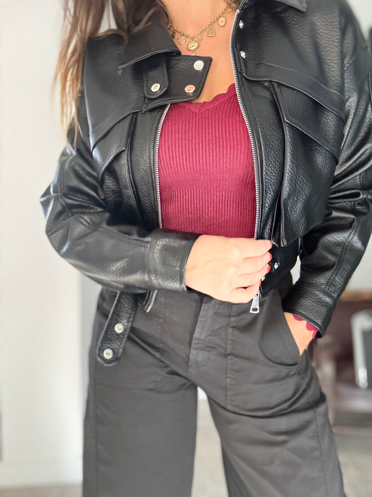 Perfecto similicuir noir KELLY