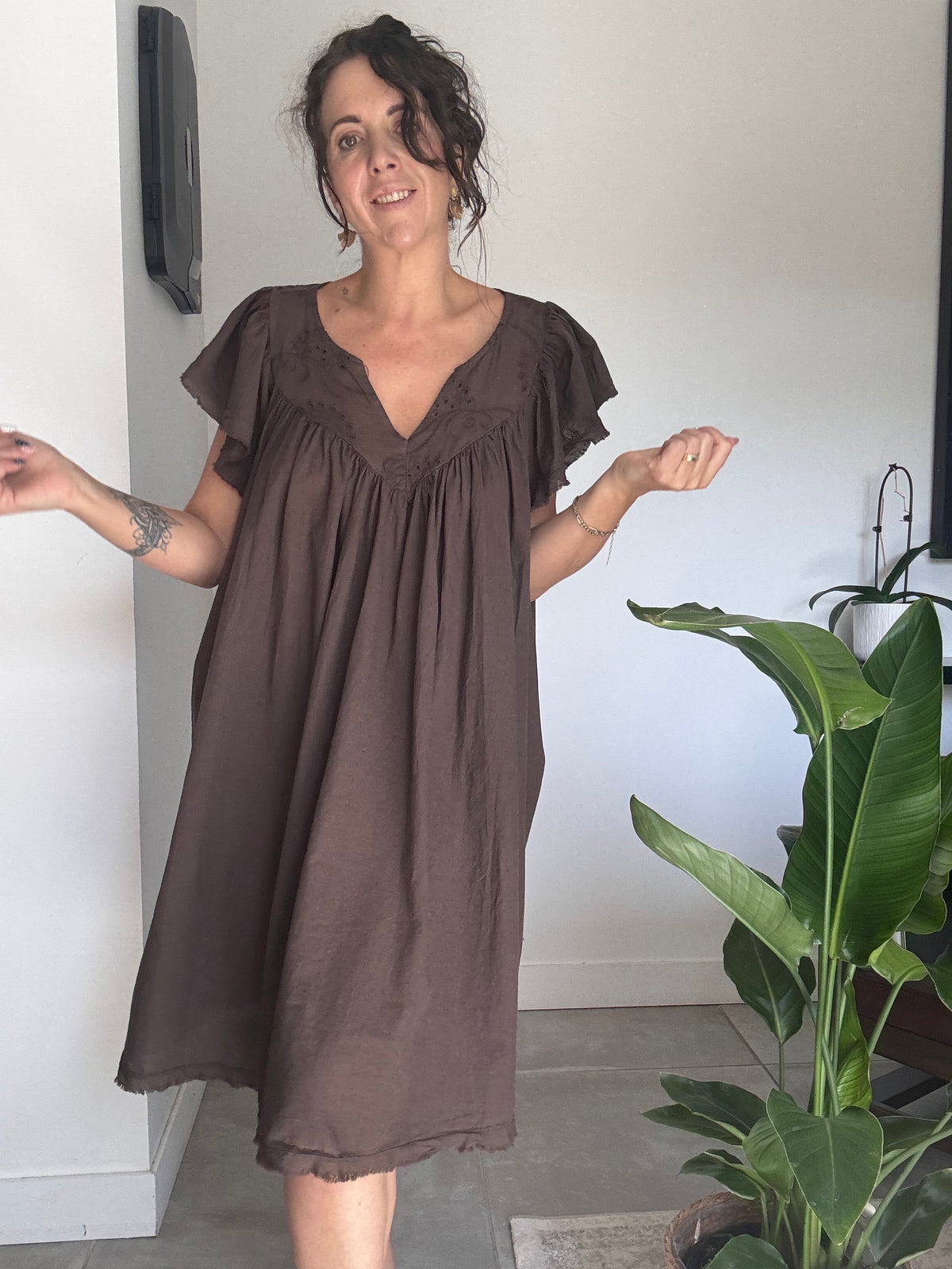 Robe courte chocolat NOMADE