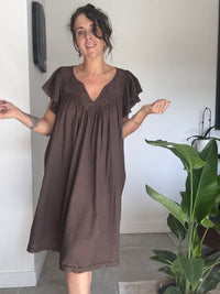 Robe courte chocolat NOMADE