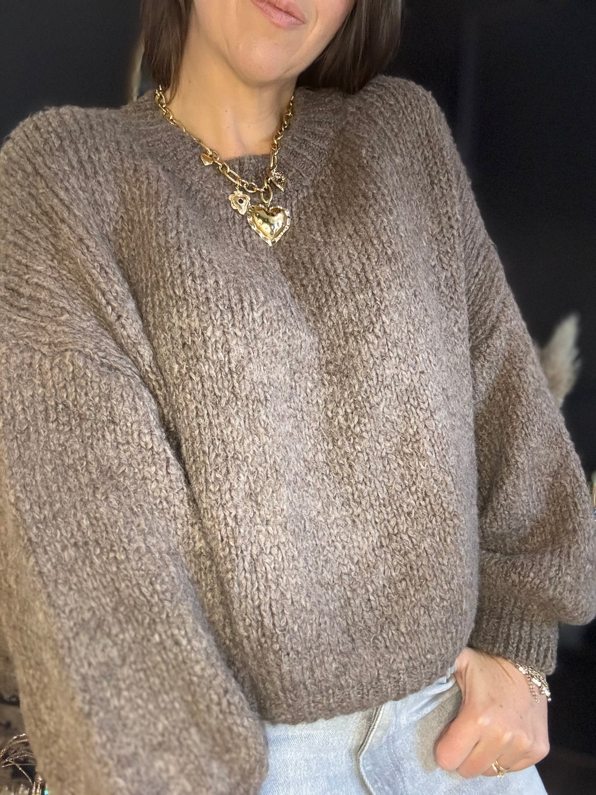 Pull taupe foncé KILIAN