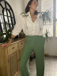 Pantalon fluide vert BEACH
