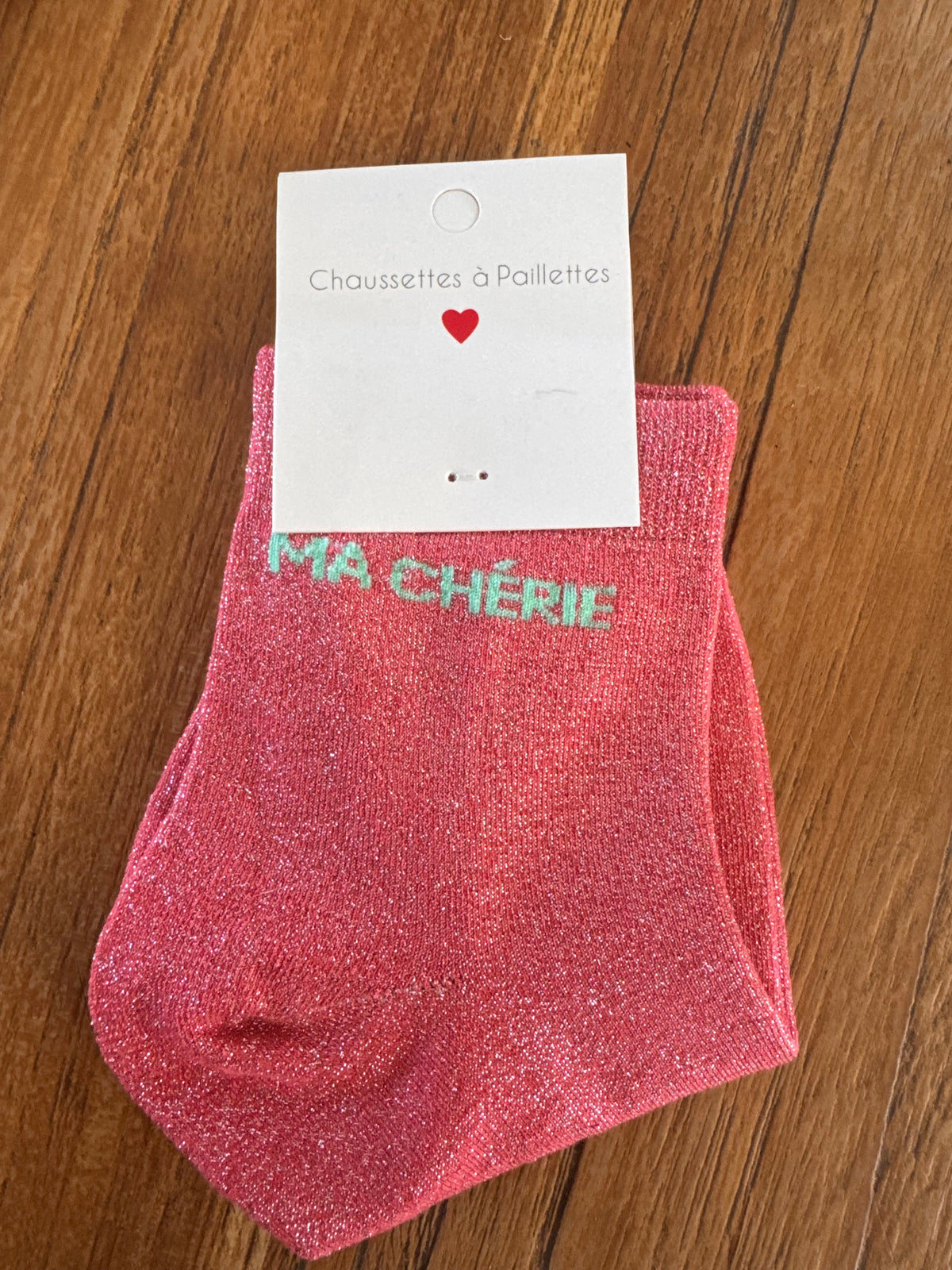 Chaussettes, paillettes roses vif MA CHÉRIE