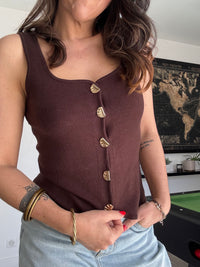 Top gilet chocolat MAYA