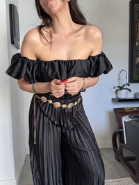 Ensemble noir satiné KIARA