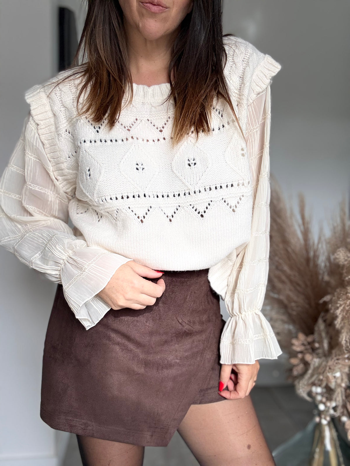 Pull écru BOHO