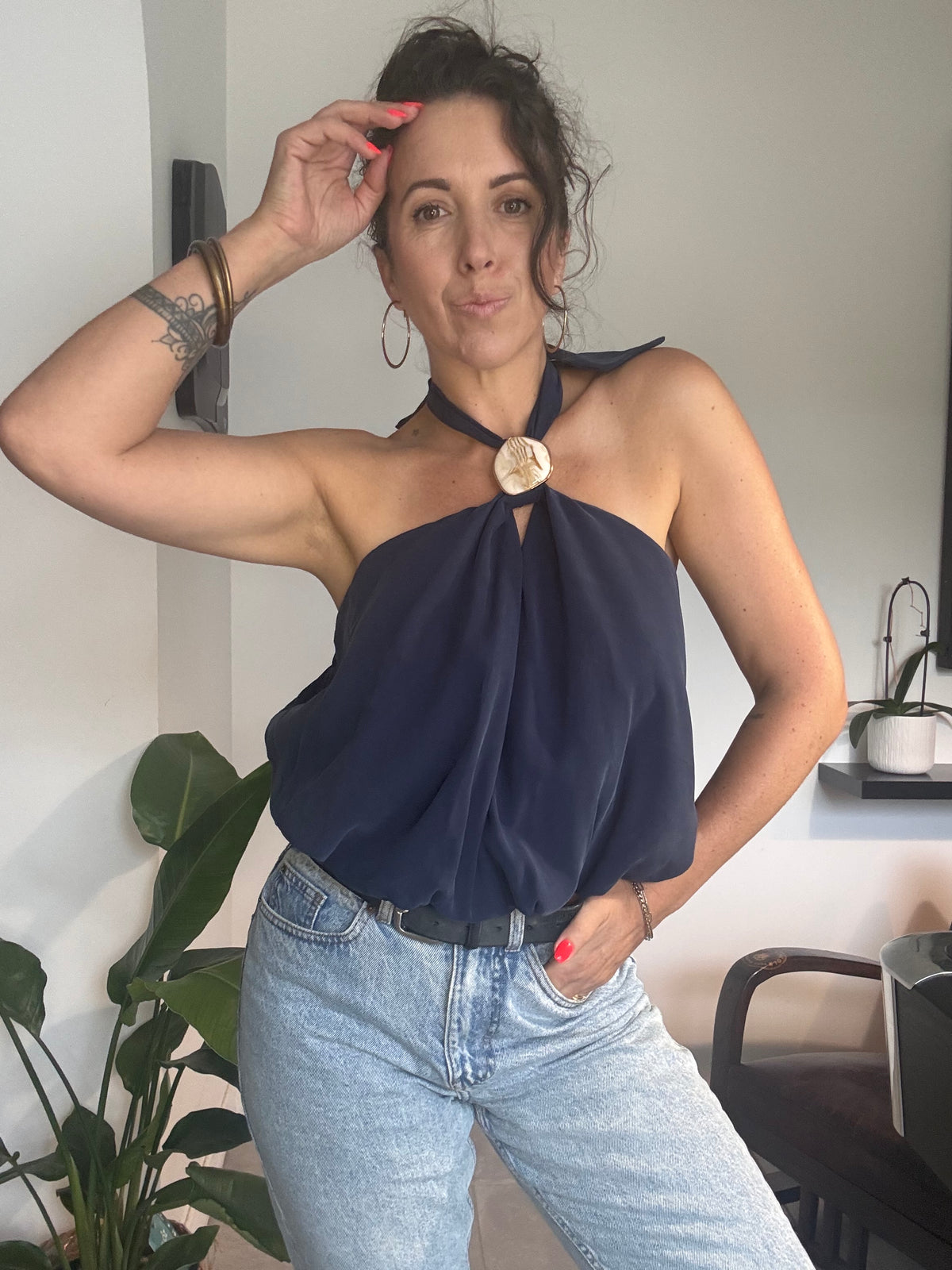 Top bleu marine NINA
