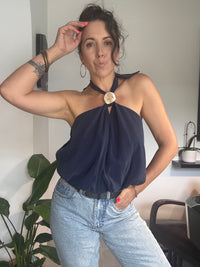 Top bleu marine NINA