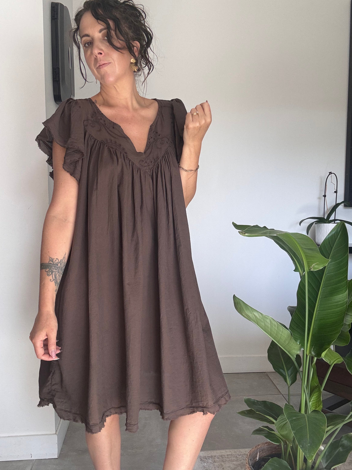 Robe courte chocolat NOMADE
