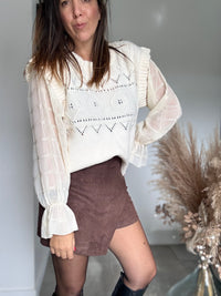Pull écru BOHO