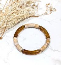 Bracelet ocre mixte élastique fin Kecy