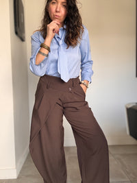 Pantalon asymétrique marron MYRIAM