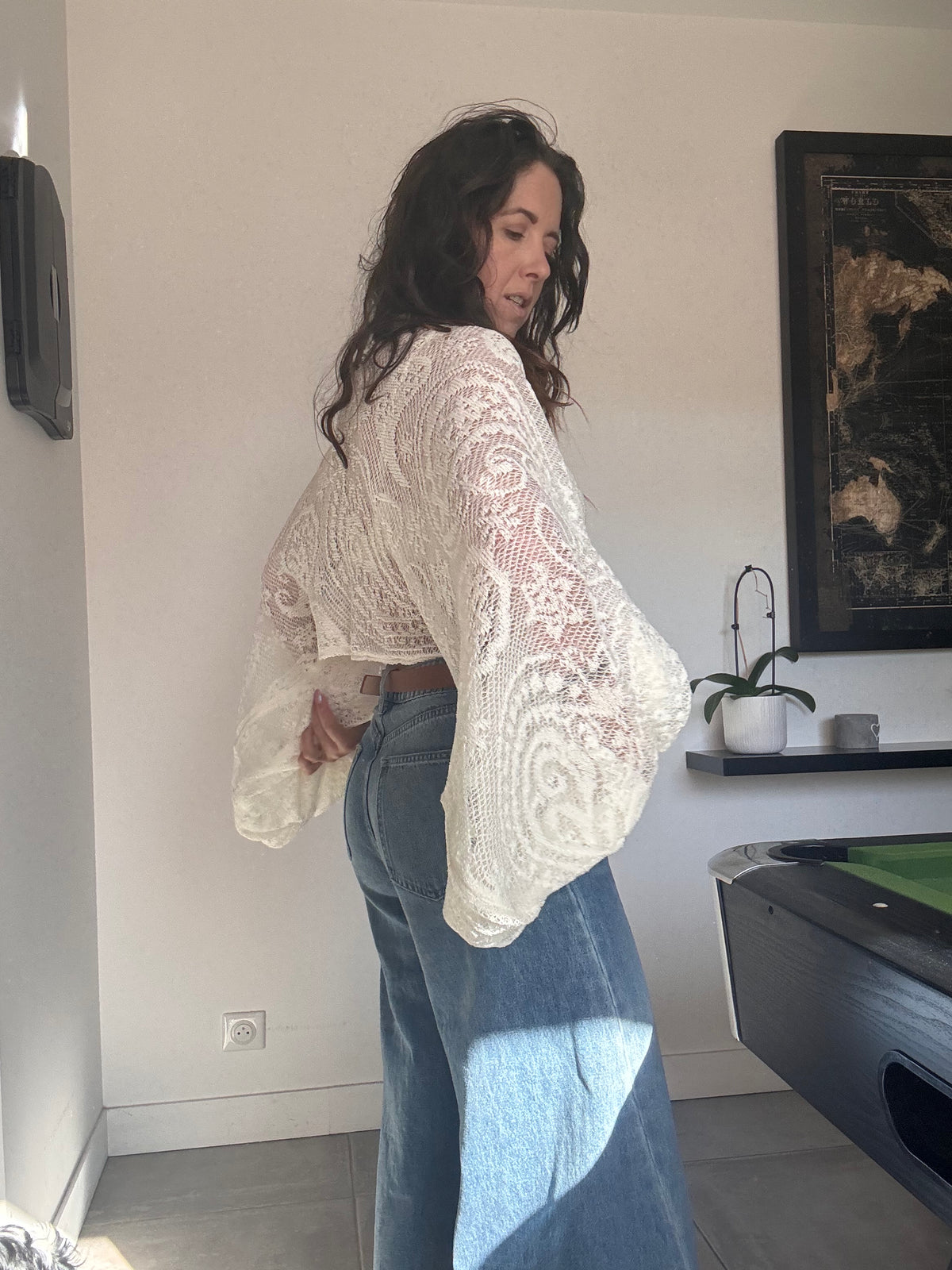 Pull dentelle NOÉ blanc