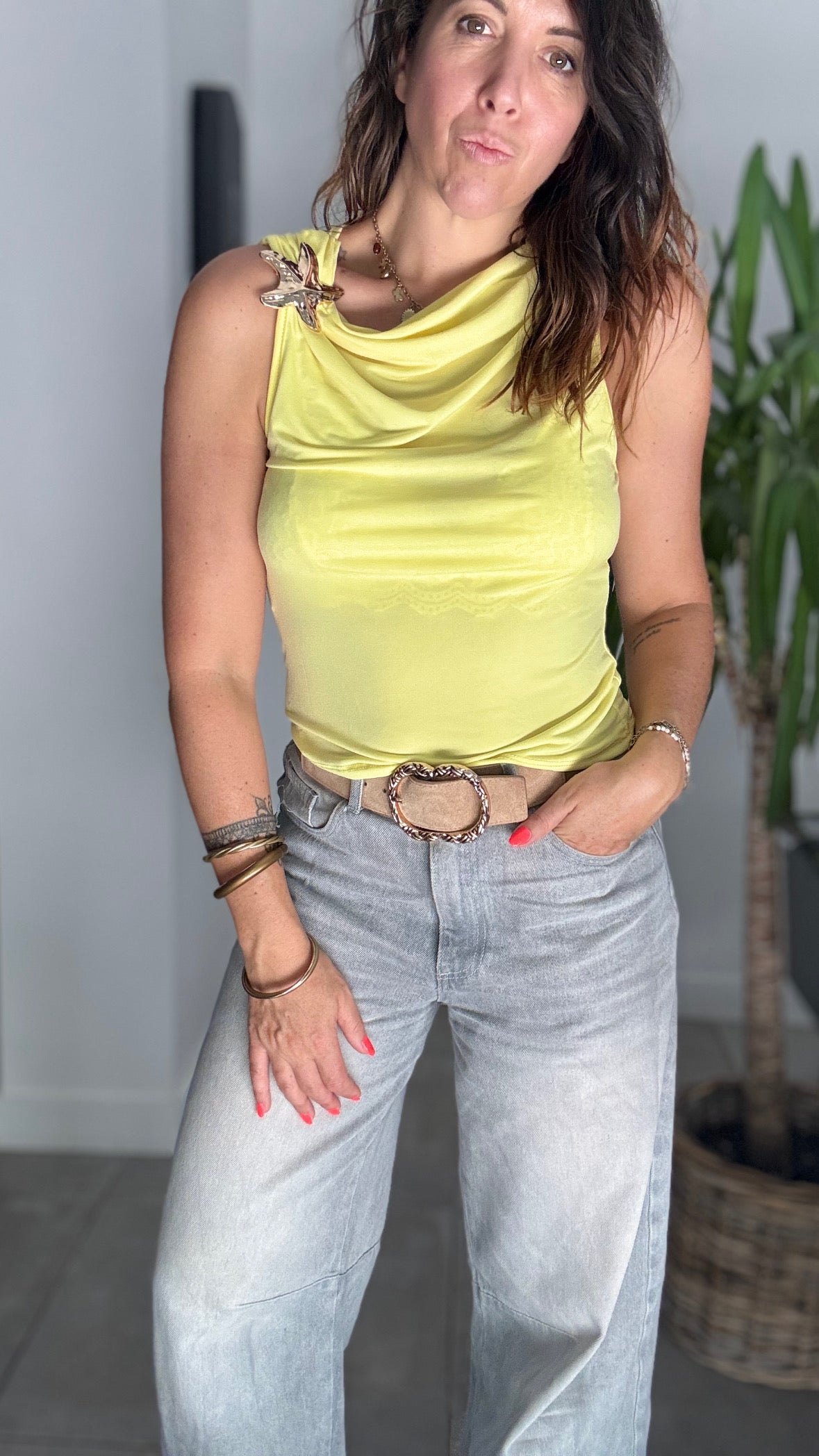Top bijoux jaune ARIEL