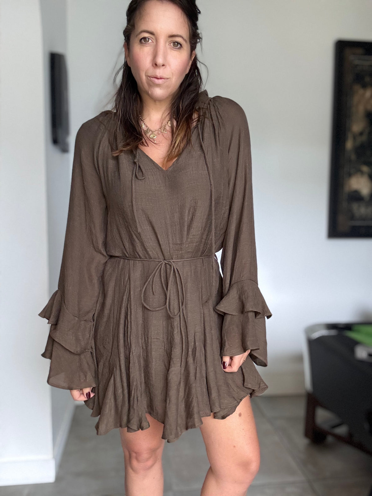 Robe manches longues chocolat KODA