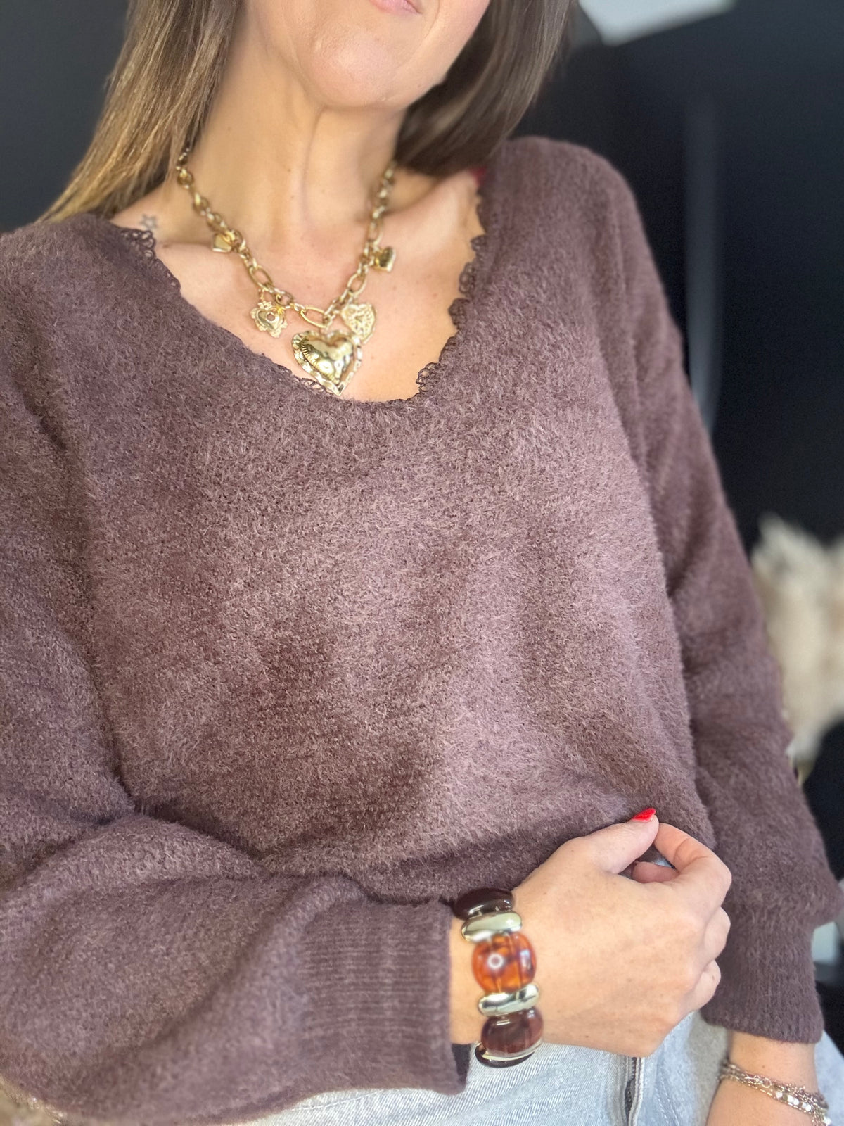 Pull chocolat TIFFANIE