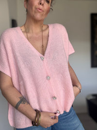 Gilet sans manches rose pale JANE
