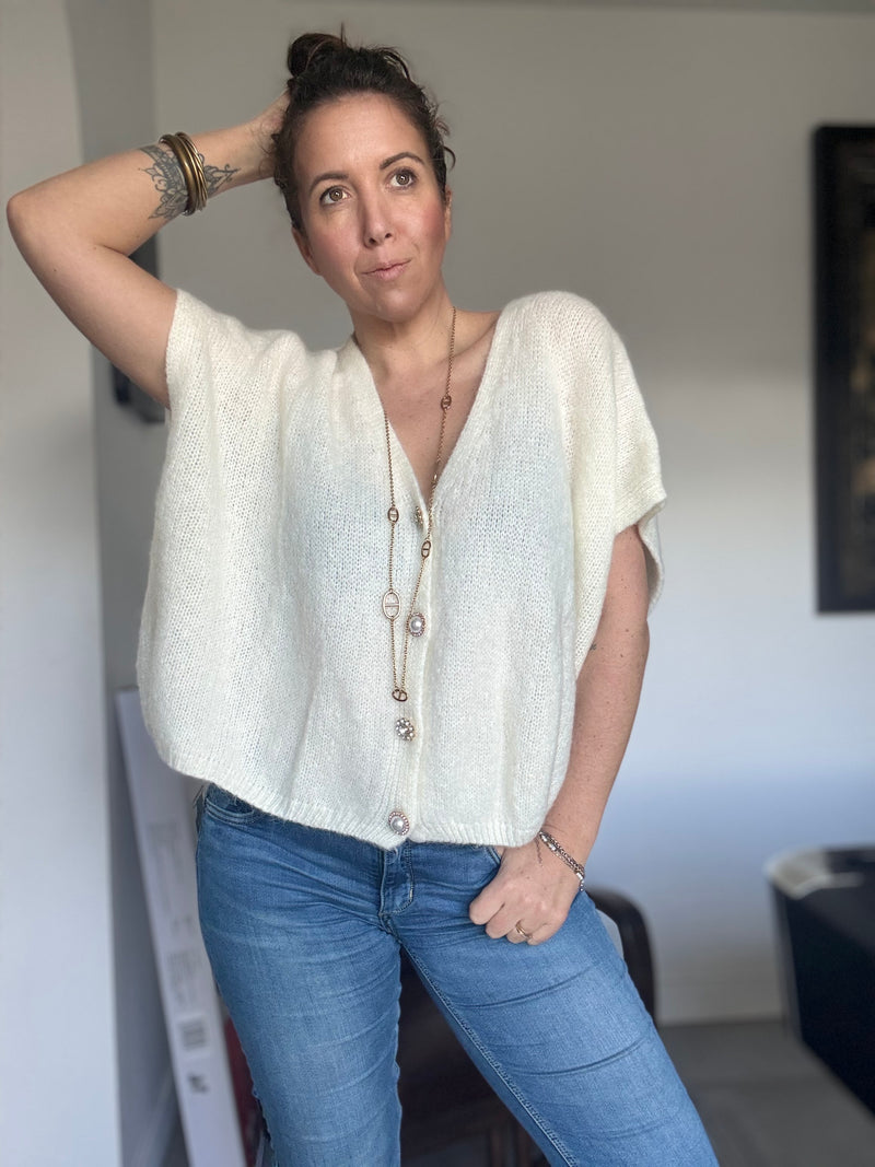 Gilet sans manches blanc JANE