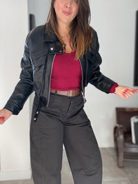 Perfecto similicuir noir KELLY