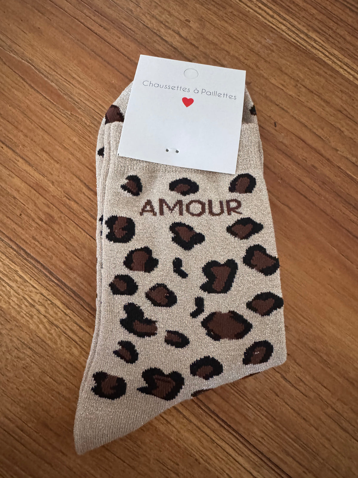 Chaussettes paillettes leopards AMOUR❤️