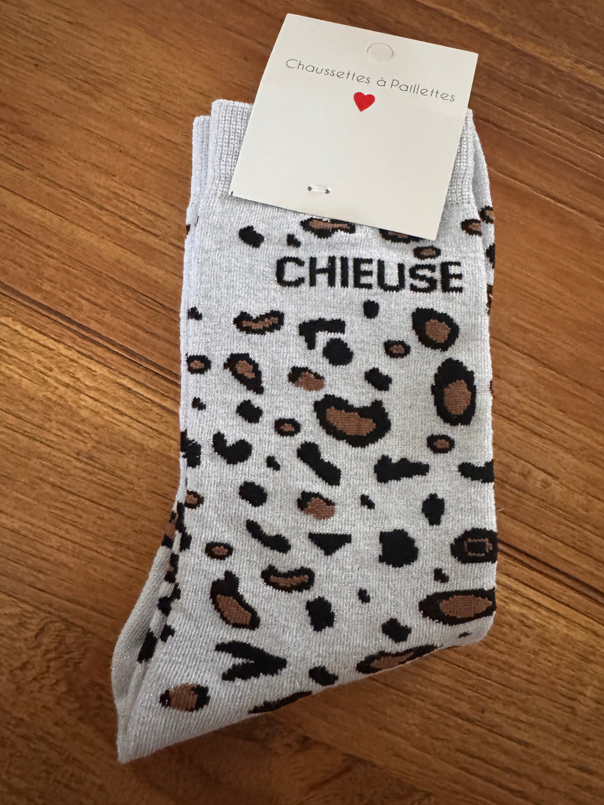 Chaussettes paillettes léopards CHIEUSE