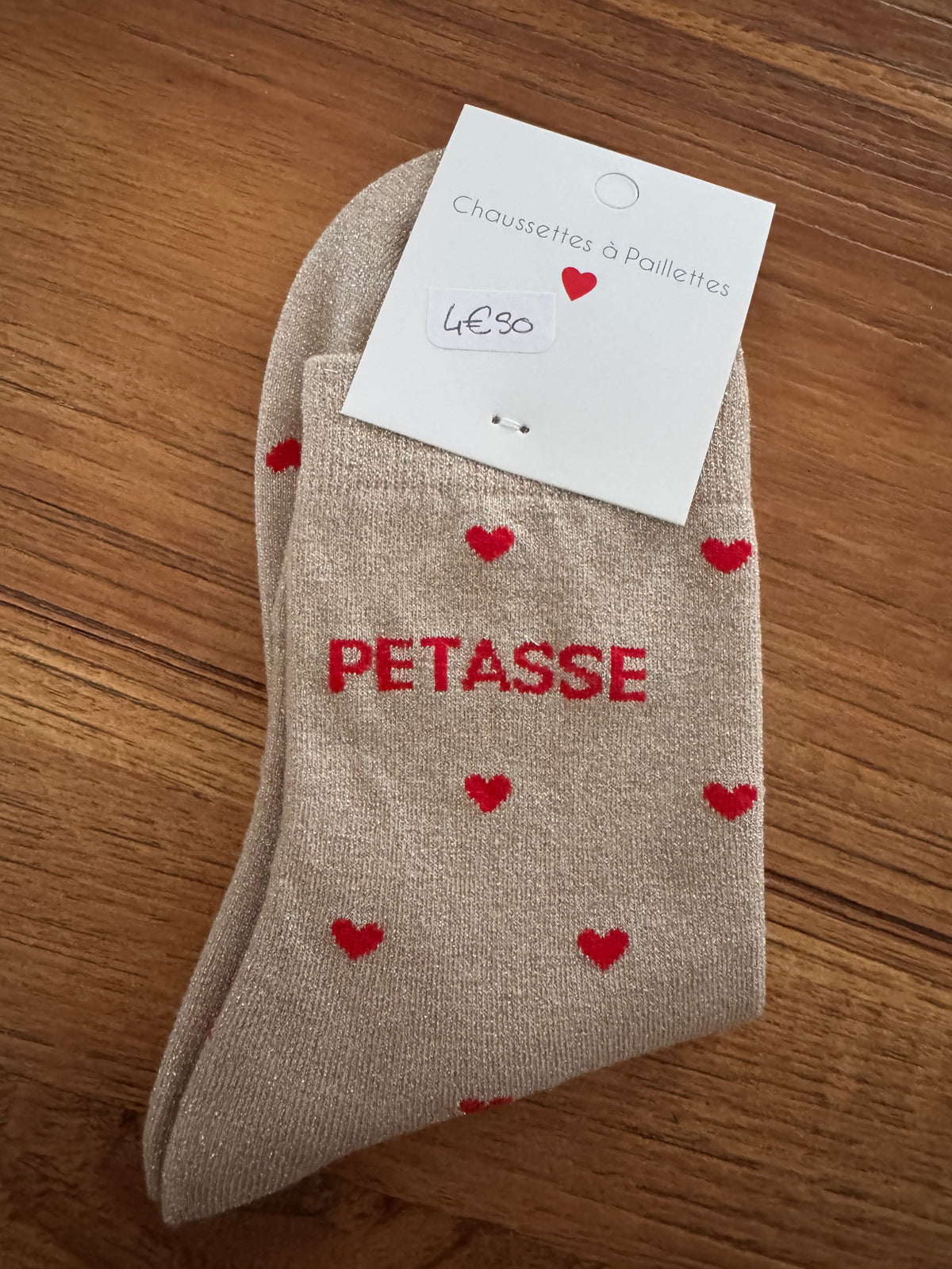 Chaussettes paillettes dorés PETASSE