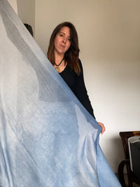 Foulard bleu/ gris CLAIRE-LYSE
