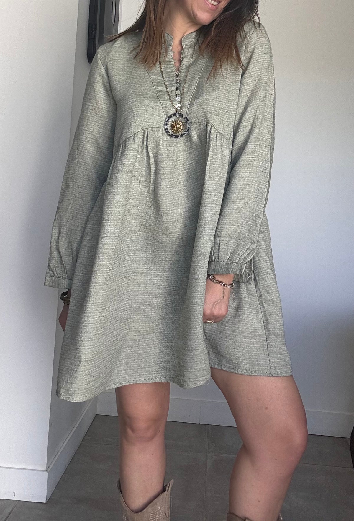 Robe MAIJNA kaki clair