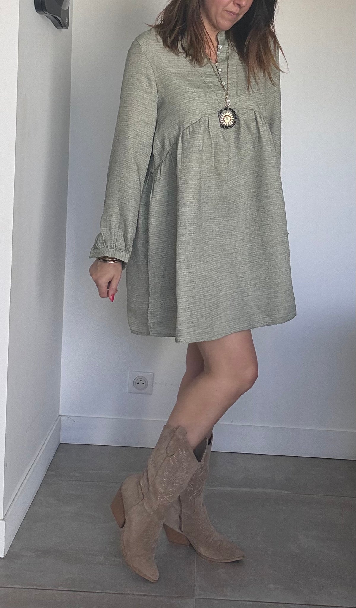 Robe MAIJNA kaki clair