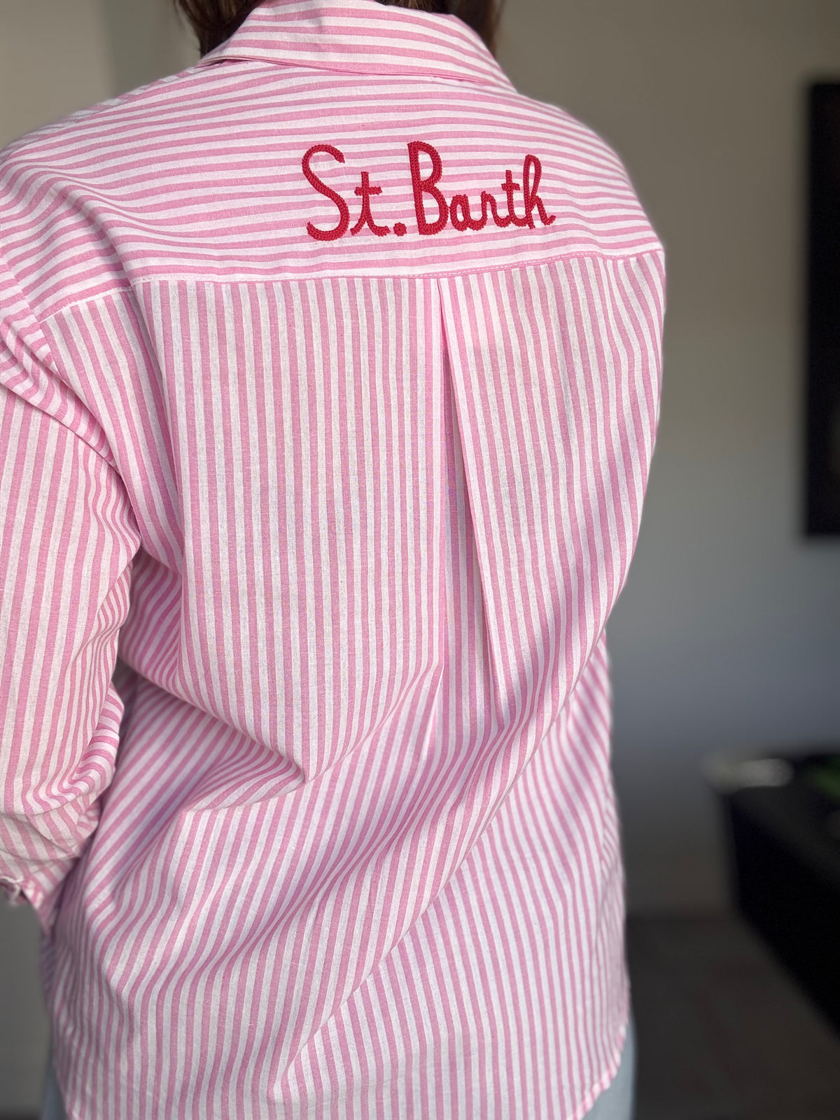 Chemise rayé rose ST BARTH