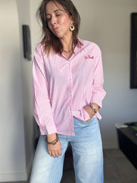 Chemise rayé rose ST BARTH