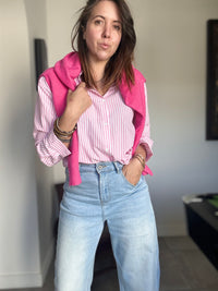 Chemise rayé rose ST BARTH