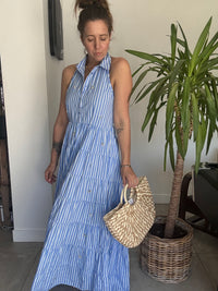 Robe rayures blanches et bleues DOLCE