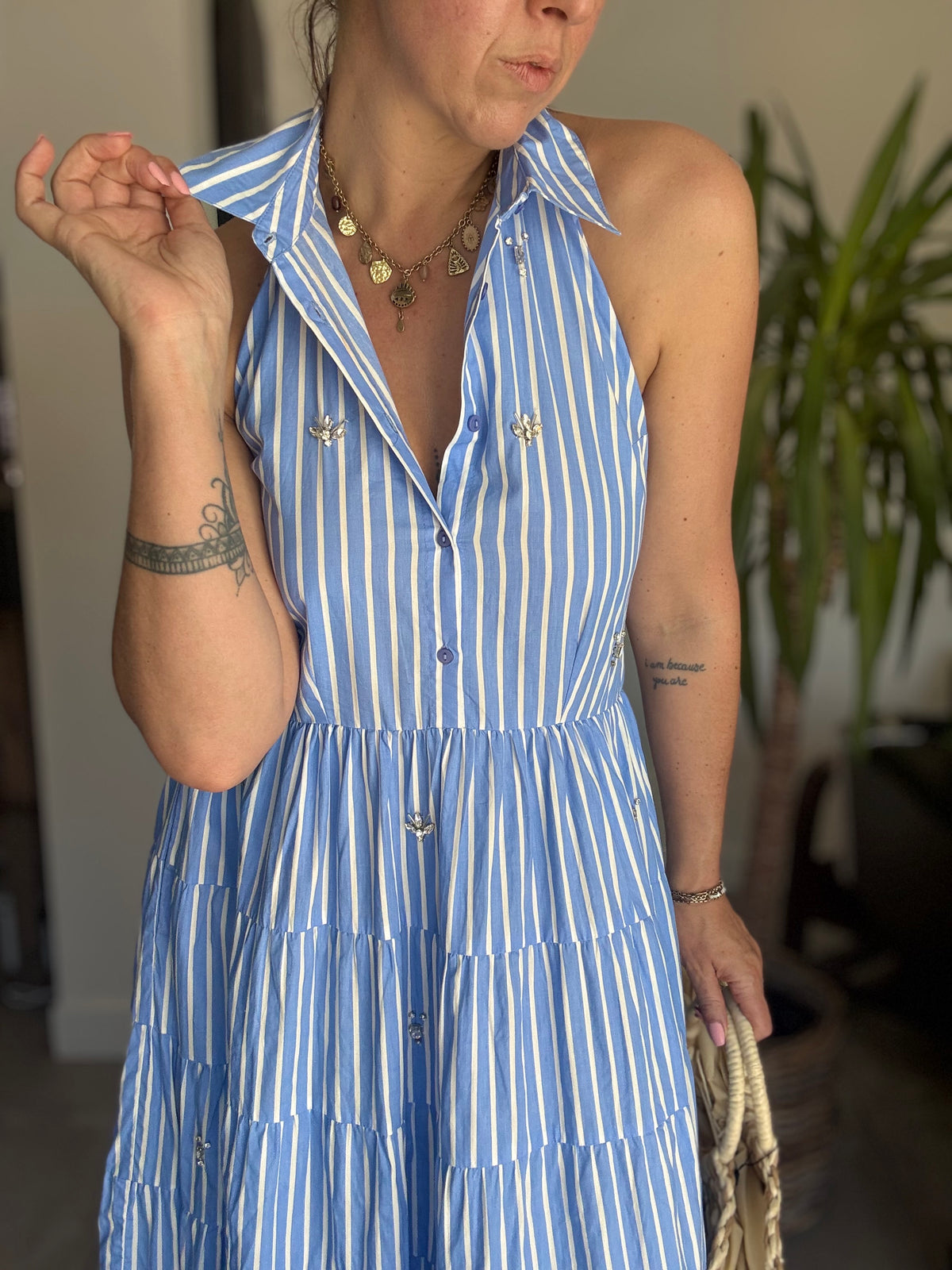 Robe rayures blanches et bleues DOLCE