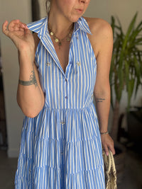 Robe rayures blanches et bleues DOLCE