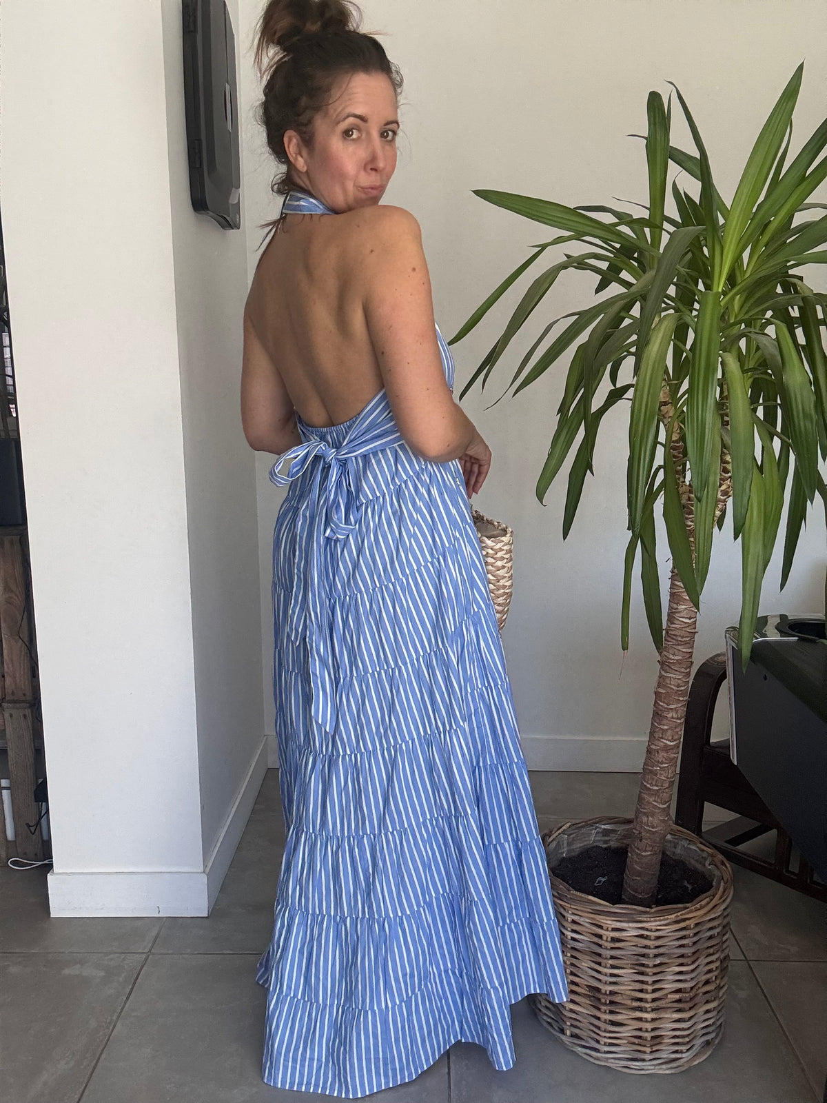 Robe rayures blanches et bleues DOLCE