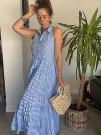 Robe rayures blanches et bleues DOLCE
