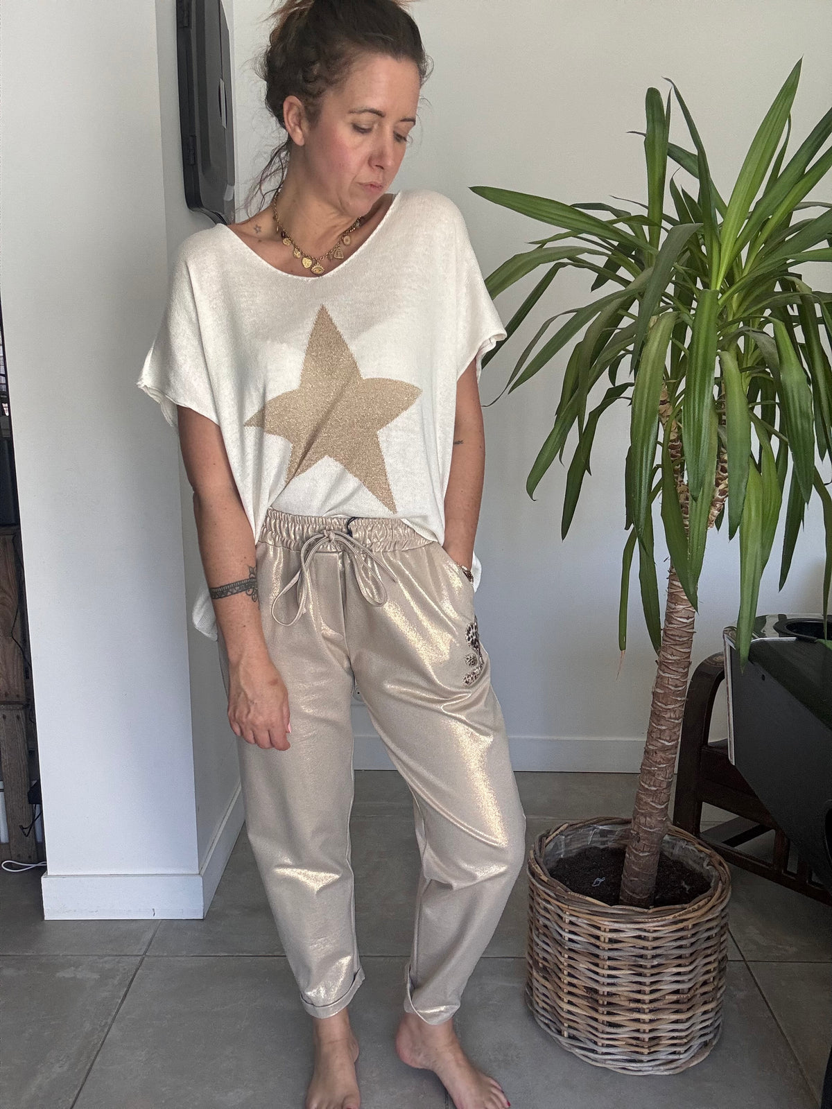 Pantajogg doré CLOE
