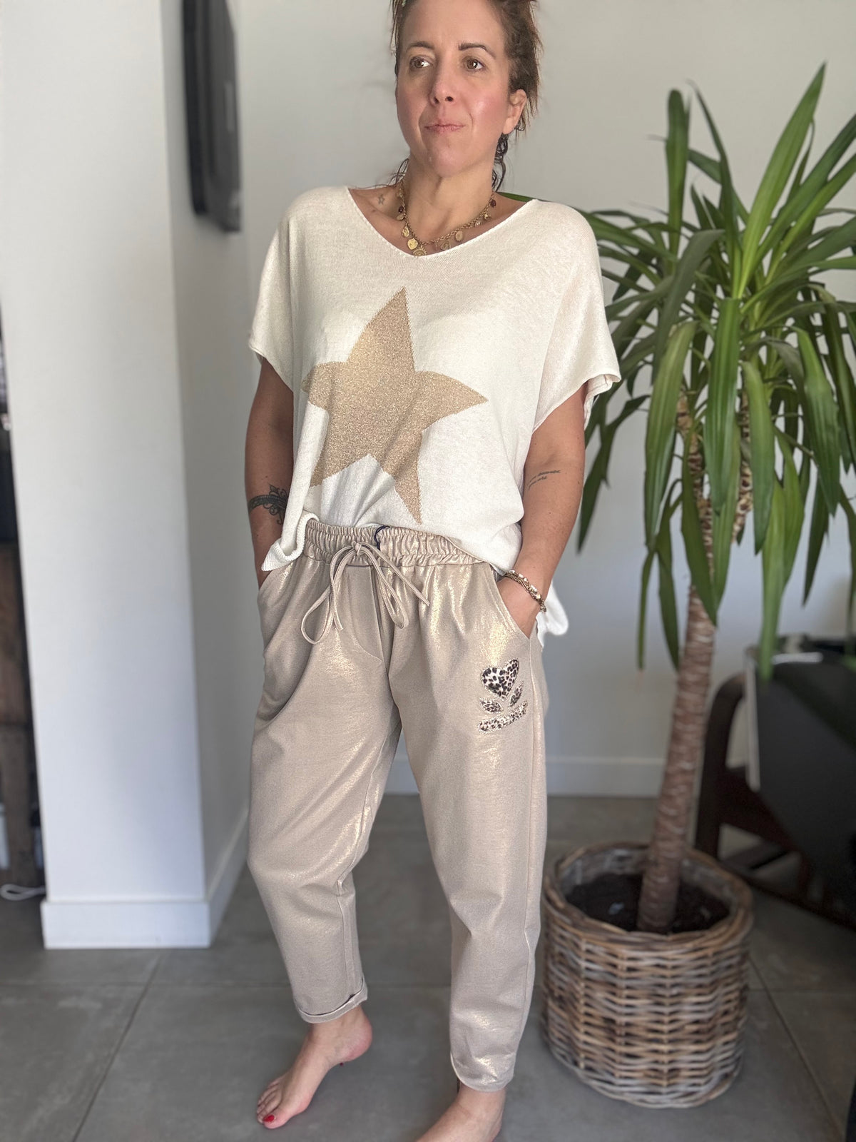 Pantajogg doré CLOE