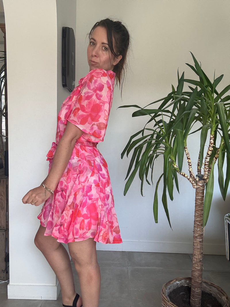 Robe courte fushia NANA