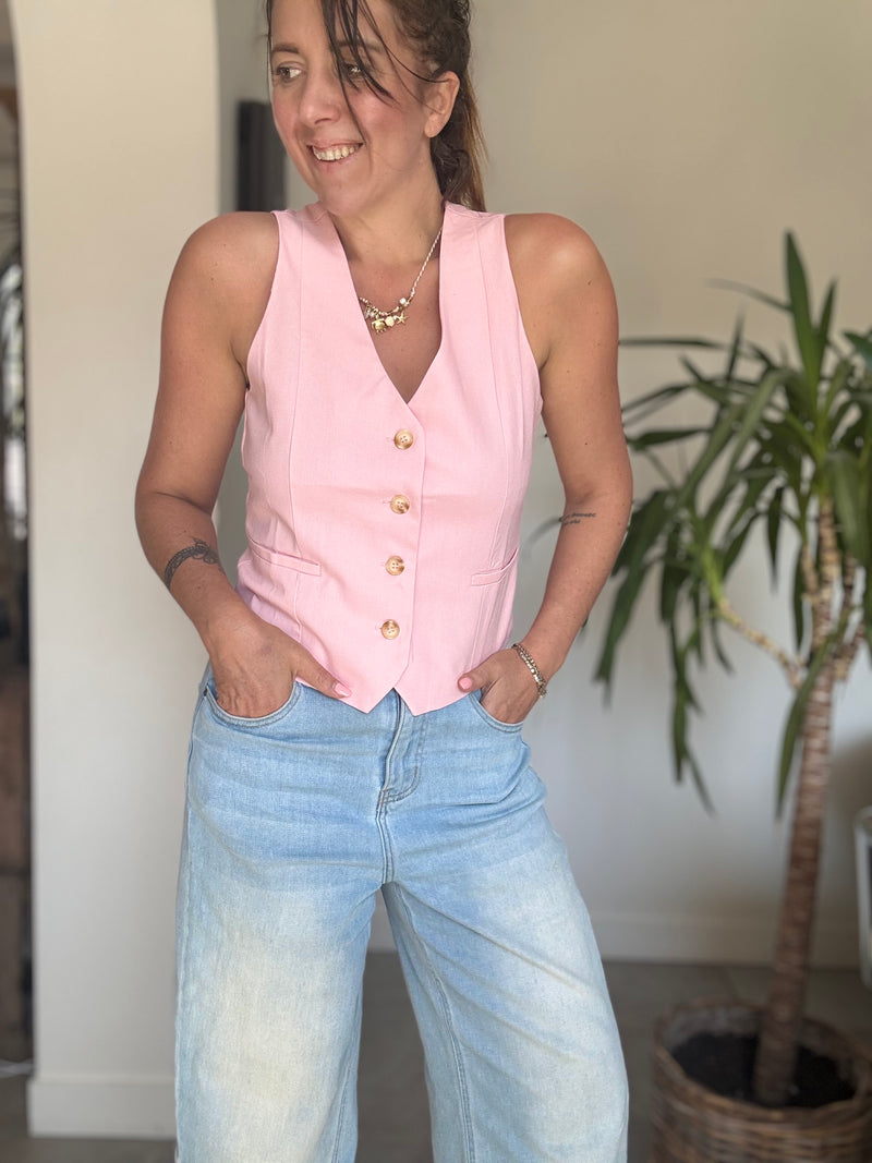 Gilet smoking rose JAMES