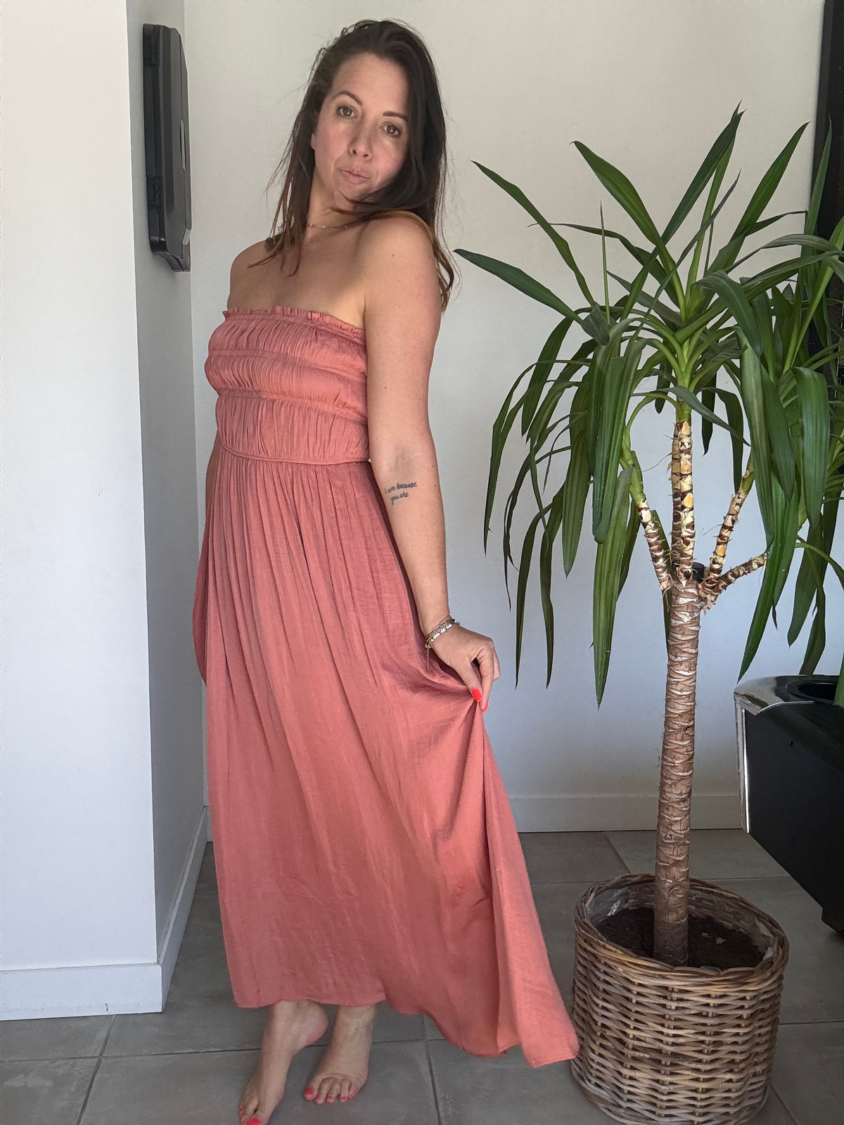 Robe bustier terracota ISA