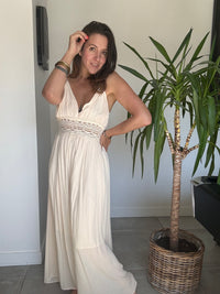 Robe bohème dos nu crème VANESSA
