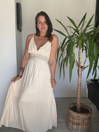 Robe bohème dos nu crème VANESSA