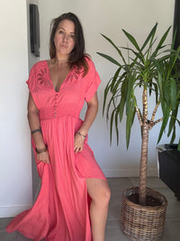 Robe longue corail JENNY