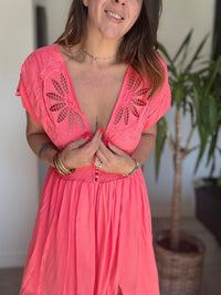 Robe longue corail JENNY